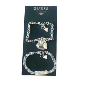 Guess Silver Bracelet Set